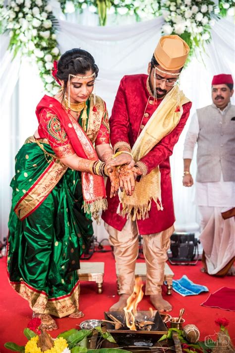 Dresses wedding dress gown wedding dresses new design bridal gown sleeveless bride dresses white wedding satin long trail wedding dress with feather. Indian Marathi Bride and Groom Wedding Looks | Couple ...
