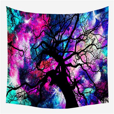 Psychedelic Forest Hippy Tapestry Trippy Wall Hanging Art Home Decor