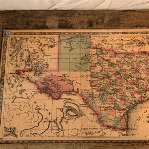 Texas Map Giant 1866 Old Texas Map Old West Map Antique Etsy World