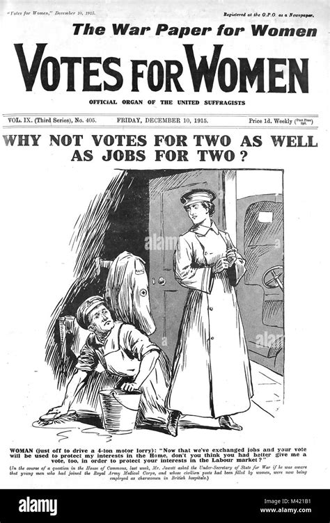 Votes For Women English Suffragette Newspaper December Stock