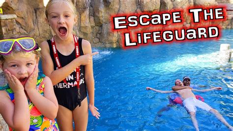 Escape The Lifeguard Dad Sinks To The Bottom Of The Pool Youtube