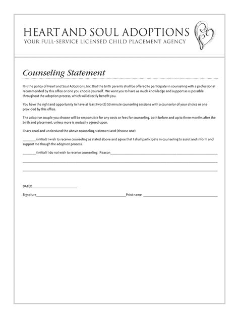 Fillable Online Counseling Statement Fax Email Print Pdffiller