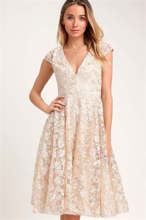 Plus size nightgowns & sleepshirts. Jacqueline Champagne Floral Embroidered Backless Midi ...