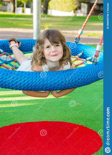 Charming Little Girl Swings Happily Stock Photo Image Of Happy