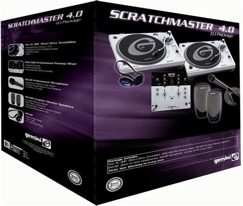 Gemini Scratchmaster 40 Dj Turntable Package Zzounds