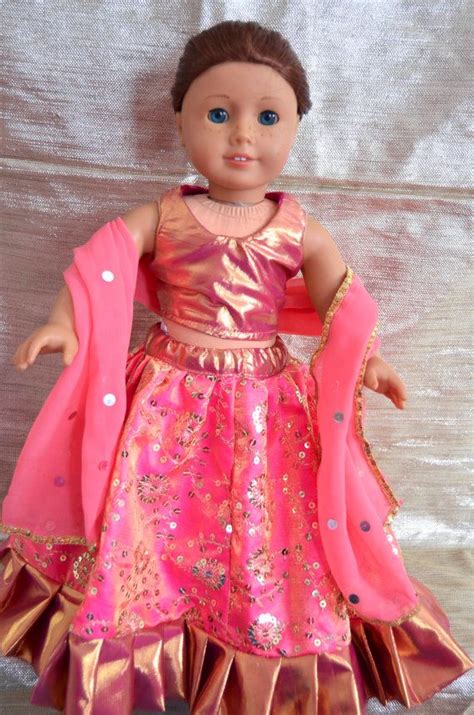 American Girl Doll Pink Princess Outfit Lehnga American Doll