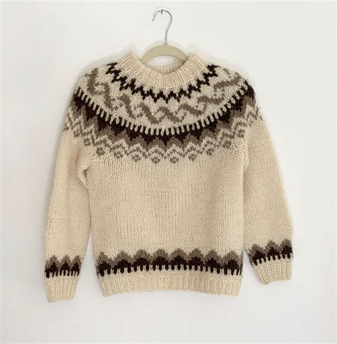 Icelandic Wool Sweater Vintage Hilda Ltd Made In Iceland Fair Isle