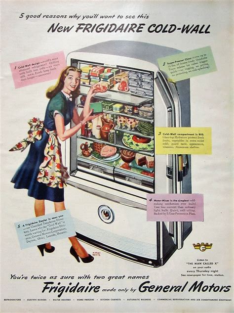 1947 Frigidaire Refrigerator Vintage Advertisement Kitchen Wall Art