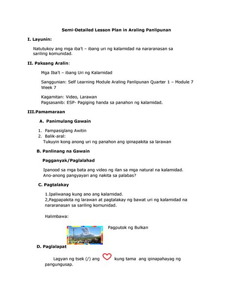 A Detailed Lesson Plan In Araling Panlipunan Docx A Detailed Lesson