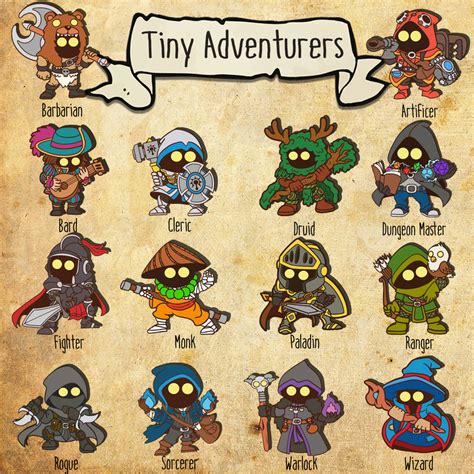 Art I Drew All 13 Classes And Dm As Cute Tiny Adventurers Dnd Dungeons And Dragons