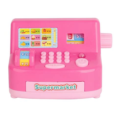Kids Play Pretend Household Electric Cashier Toy Mini Cashier Counter