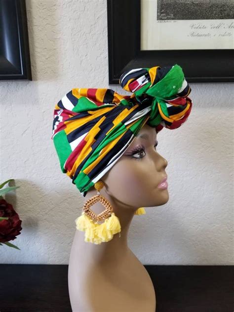 Kente African Headwraps Women Headwraps Turban Headwraps Etsy