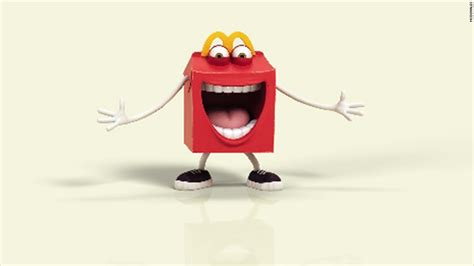 A toy is typically included with the food, both of which are usually contained in a box with the mcdonald's logo. McDonald's scary Happy Meal mascot - May. 20, 2014