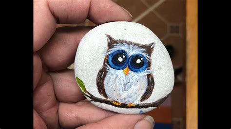 Cute Owl Painted Rock Tutorial Youtube