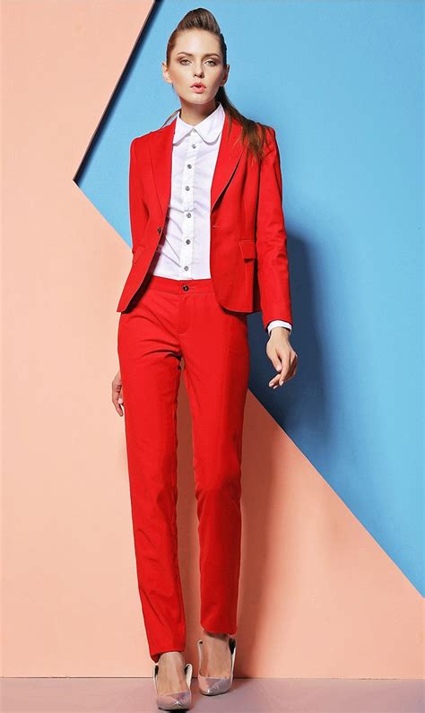 Red Suits For Women Womens Suits Business Pantsuits For Women Red Pants