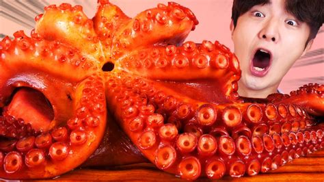 Eng Sub Amazing Raw Spicy Fire Giant Octopus Eating Mukbangkorean