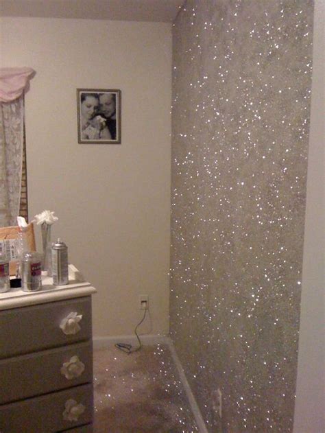 A Bathroom With Glitter On The Walls And A Bathtub In The Middle Of The