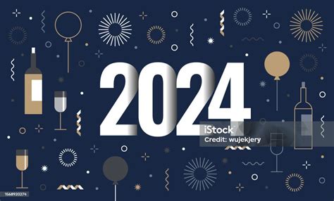 Happy New Year 2024 Stock Illustration Download Image Now 2024 New