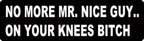 no more mr nice guy on your knees bitch motorcycle helmet sticker