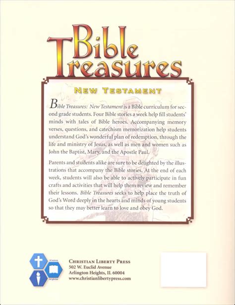 Bible Treasures New Testament Christian Liberty Press 9781932971941
