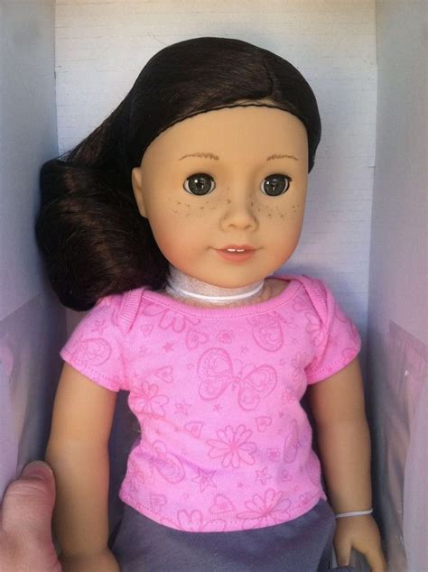 American Girl Doll 55 Brown Hair Freckles Hazel Green Eyes American