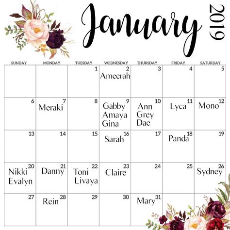️ January Birthday Calendar Army Aesthetics ♛ Amino