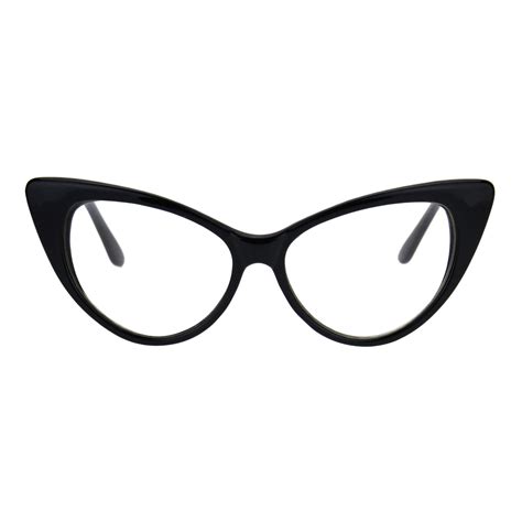 Classic Womens Gothic Clear Lens Cat Eye Glasses Black Walmart Com