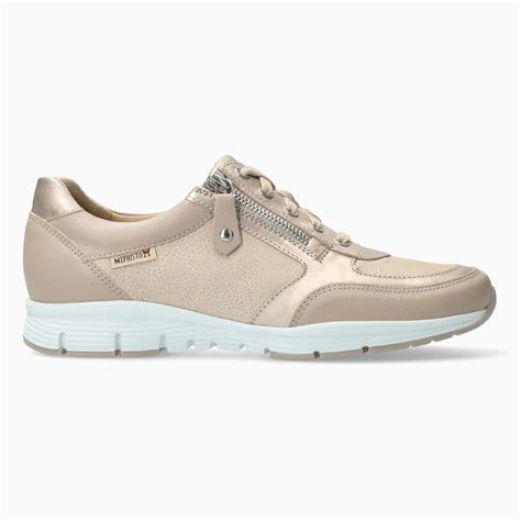 Mephisto Womens Ylona Sneaker Light Taupe Leather Lauries Shoes