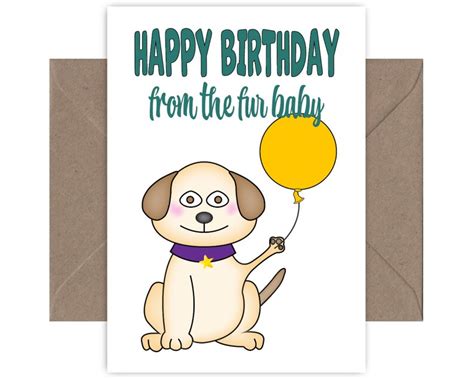 Happy Birthday From The Fur Baby Greeting Card Etsy