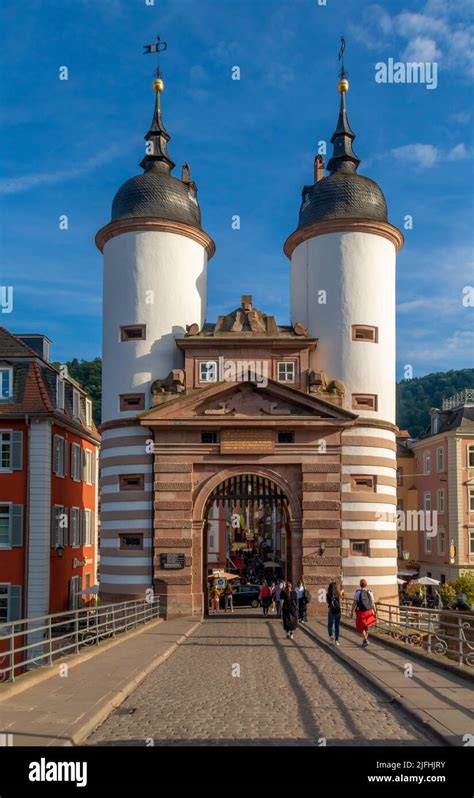 Heidelberg Germany June 2 2022 Gate Towers Of The Old Bridge In