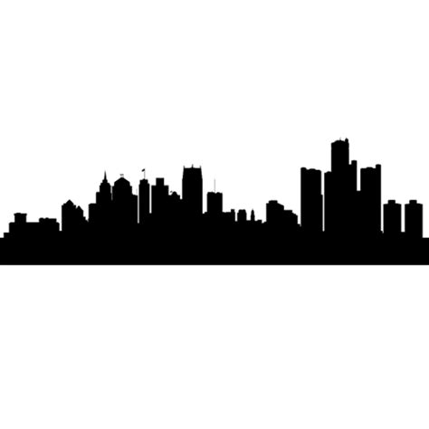 Detroit Skyline Silhouette Vector At Collection Of