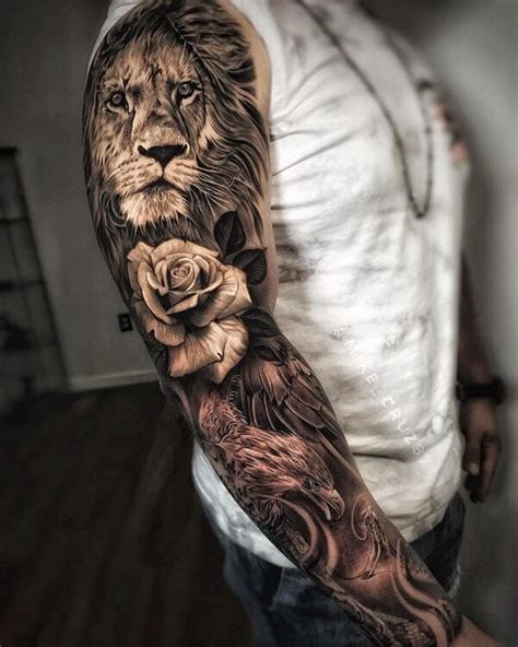 Top 21 Lion Sleeve Tattoo Designs Petpress