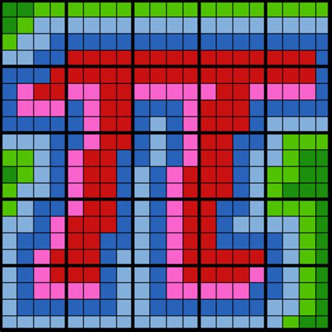 Returns metadata of the pixel geometry. Colouring by Circle Area & Perimeter, Pi (25 Sheet Mosaic ...