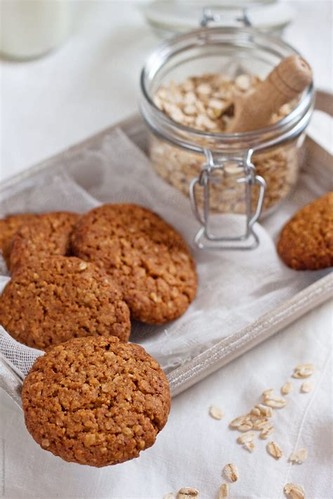 Wholemeal Cookies With Cereal Flakes Del Colaborador De Stocksy