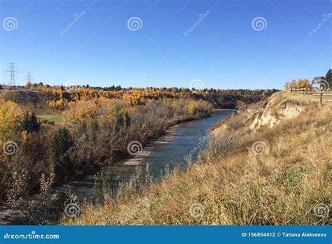 Autumn Landscape Of The Sandy Beach Park Of Calgary Alberta Canada