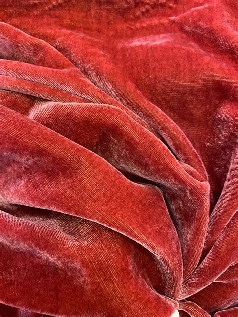 Natural Silk Velvet Fabric By The Yardmeter Etsy