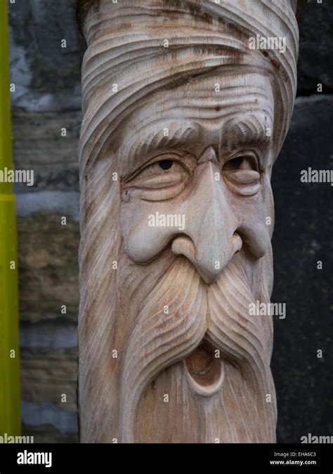 Carvings Of Wood Spirit Faces Stock Photo Royalty Free Image 79515187