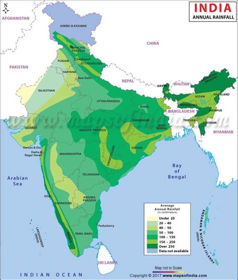Average Rainfall In India India Map Map Geography Map