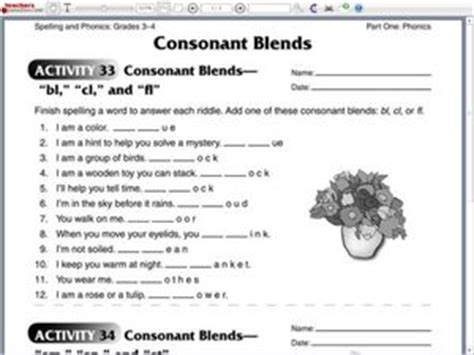 We have crafted many worksheets covering various aspects of this. Consonant Blends: bl, cl, and fl Worksheet for 2nd - 3rd ...