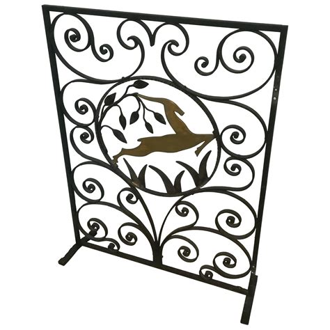 Art Deco Wrought Iron Fire Screen For Sale At 1stdibs