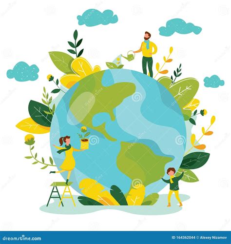 Ecology Concept People Take Care About Planet Ecology Protect Nature