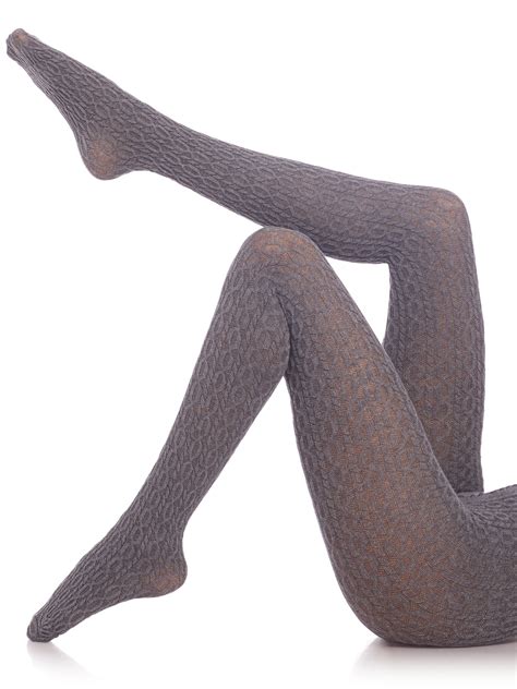 lyst fogal eyrin cable knit tights in gray