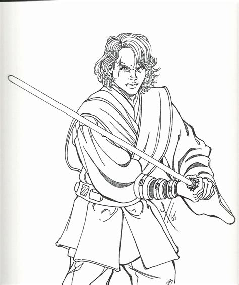 Coloring and Drawing: Anakin Skywalker Jedi Knight Star Wars Coloring Pages