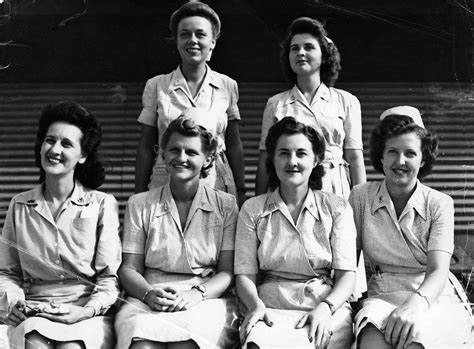 Army Nurses Pictured In The Anc Brown And White Seersucker Work