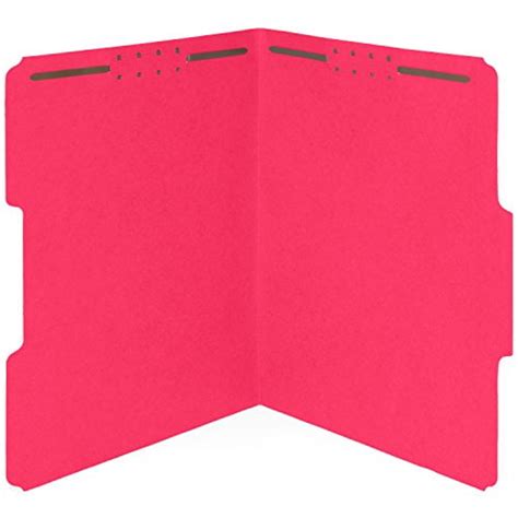 50 Red Fastener File Folders 13 Cut Reinforced Assorted Tab Durable