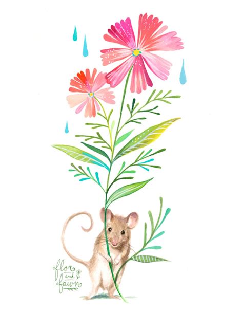 Field Mouse Art Print Watercolor Painting Nursery Etsy