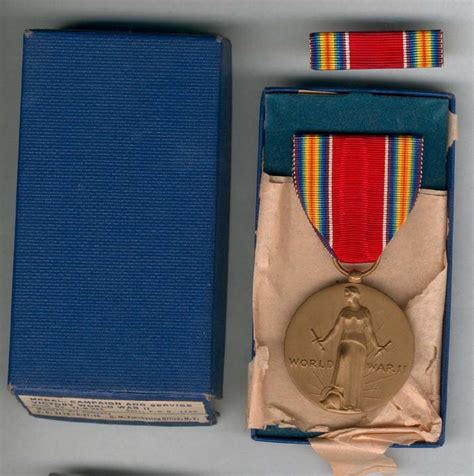 Us Ww2 Victory Medal Complete Set United States Of America
