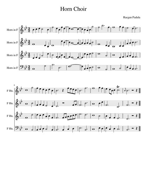 Horn Choir Sheet Music For French Horn Mixed Quartet