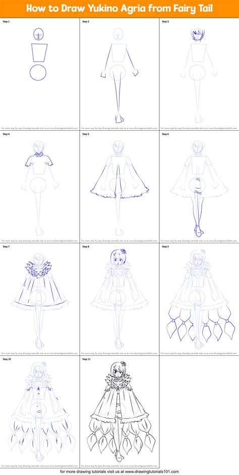 How To Draw Yukino Agria From Fairy Tail Printable Step By Step Drawing