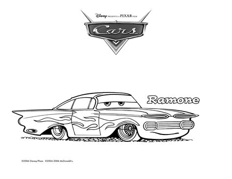 Cars Ramone Printable Coloring Page Ecoloringpage Carro Dibujo The